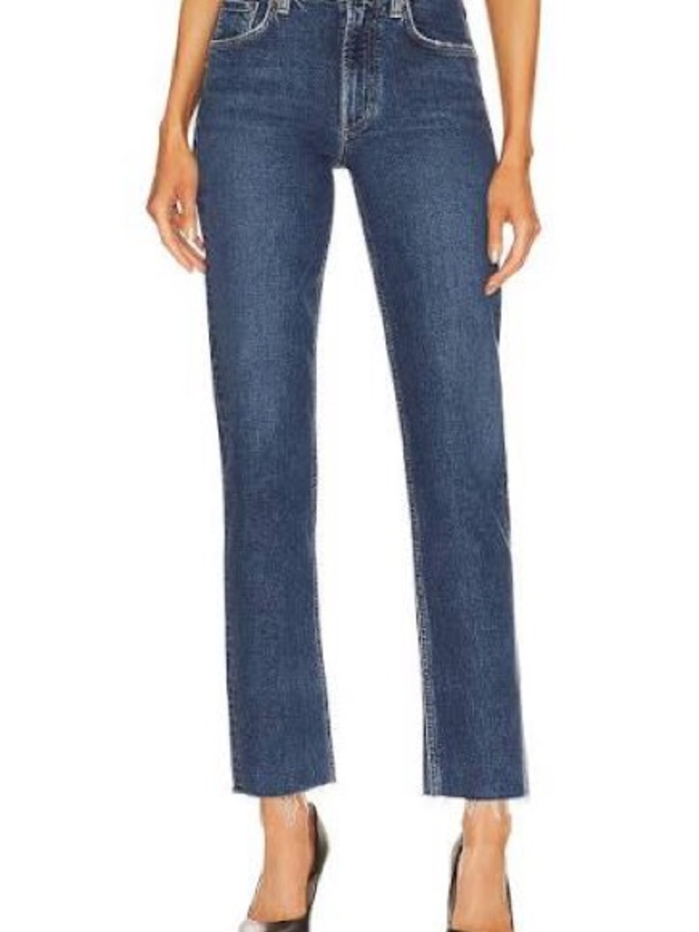 AGOLDE Kye Straight Leg
Ankle Crop Denim Frayed Hem
Jean in Mirage Size 24